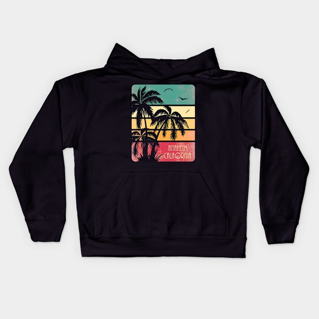 Anaheim California Vintage Summer Kids Hoodie by Nerd_art